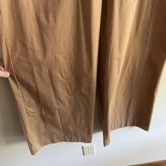 Express Women 4R Tan Pleated Super High Rise Belted Paperbag Wide Leg Pants NWT - Picture 5 of 15
